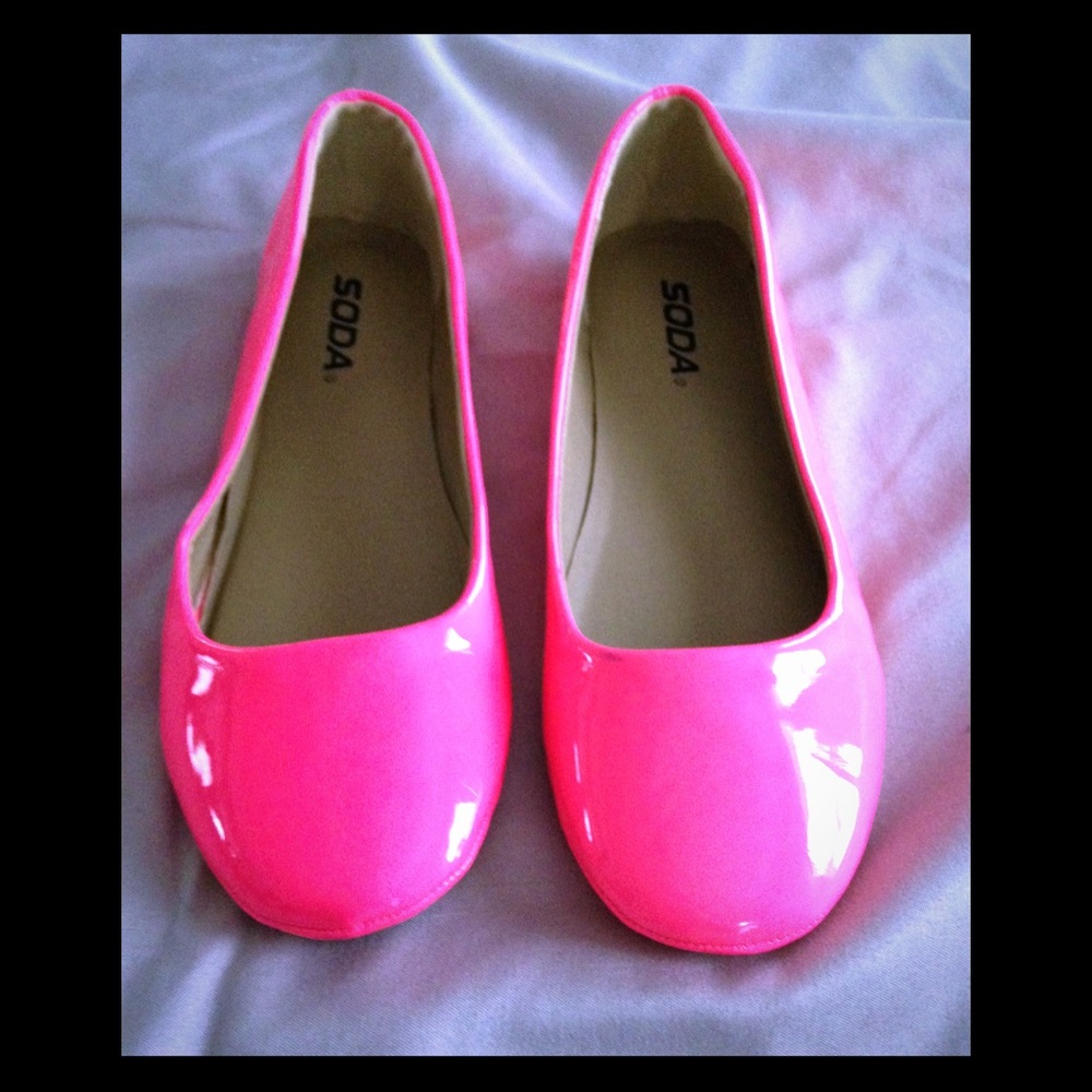 Hot pink flats